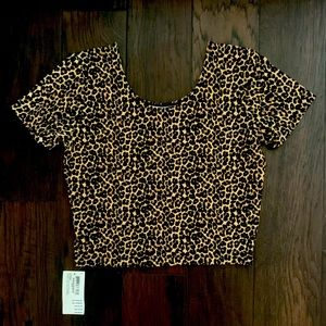 American Apparel Leopard Crop Top